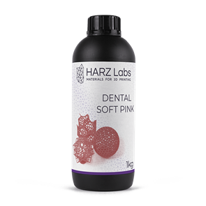 Фотополимер HARZ Labs pink soft Resin для LCD/DLP принтеров, 1 литр dentalpinksoft