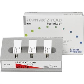 Блоки Ivoclar Vivadent IPS emax ZirCAD for InLab MO 0 B40 L/3 из оксида циркония, 3 шт 602442