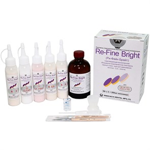 Re-Fine Bright, Набор Set 2 (5+1) - пластмасса самоотверждаемая 5х50г+260мл (1хA2, 1xA3, 1xA3.5, 1хClear, 1xLF Pink) STYRFB-SET-2