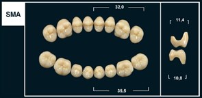 Зубы Yeti A4 SMA жевательный верх (Tribos) 8 шт. 22205