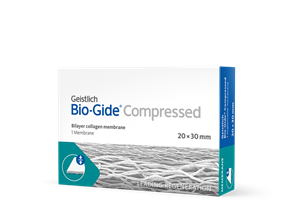 Bio-Gide Compressed 20х30 мм спресованная резорбируемая двухслойная барьерная мембрана повышенной плотности, арт: 500372 500372