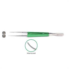 Пинцет микрохирургический атравматический по Акчурину, изогнутый, арт: F-0402.01M F-0402.01M