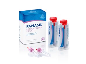 Panasil initial contact X-Light Normal pack - корригирующий материал на основе А-силикона, 2x50 мл + 8 смесителей new 1340111