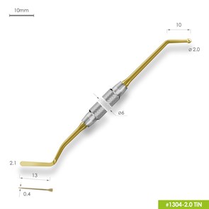 1304-2,0 TiN Удлиненная средняя гладилка с штопфером-шариком Ø2.0mm. Ручка Ø6mm. Покрытие Gold 1304-2-0-TiN