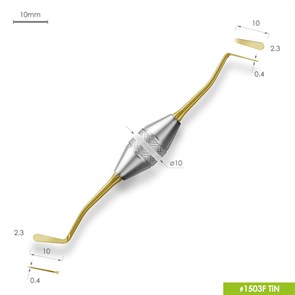 1503F TiN Малая двусторонняя гладилка. Эргономичная ручка Ø10mm. Покрытие Gold 1503F-TiN