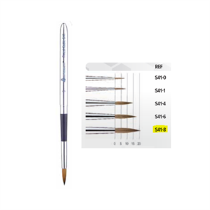 Кисть для нанесения керамики, с колпачком, натуральный гладкий-соболь, размер 8, арт: S41-8 S41-8