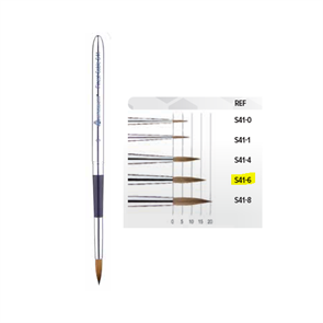 Кисть для нанесения керамики, с колпачком, натуральный гладкий-соболь, размер 6, арт: S41-6 S41-6