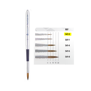 Кисть для нанесения керамики, с колпачком, натуральный гладкий-соболь, размер 0, арт: S41-0 S41-0