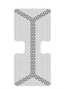 Титановая сетка (мембрана) с каркасом, 14х30х0.1 мм, шестигранная ячейка 0.36 ммHM-01-02 Титановая сетка уcиленная (шестигранник), Mr.Curette Tech, Южная Корея HM-01-02