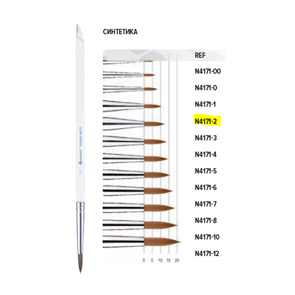Кисть для нанесения керамики, синтетический ворс, размер 2, арт: N4171-2 N4171-2