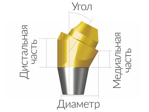 ASA45302018N  Винтовой угловой абатмент без шестигранника, диаметр 4.5 мм, Dentium (Ю.Корея) ASA45302018N