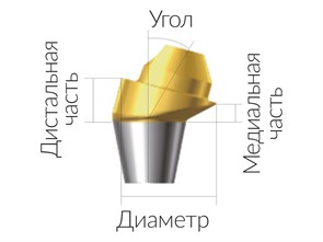 ASA45151018N  Винтовой угловой абатмент, без шестигранника, диаметр 4.5 мм, Dentium (Ю.Корея) ASA45151018N