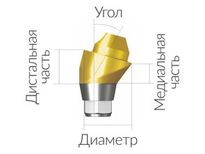 ASA45152018H  Винтовой угловой абатмент, диаметр 4.5 мм, Dentium (Ю.Корея) ASA45152018H