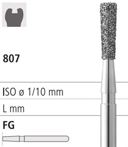 Боры стоматологические алмазные FG 807/014, зел., 6шт. ISO код 314225534014, арт: FG215/6 C FG215/6C