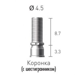 STC45SL Цилиндр титановый, винт абатмента с шестигранником, Dentium (Ю.Корея) STC45SL