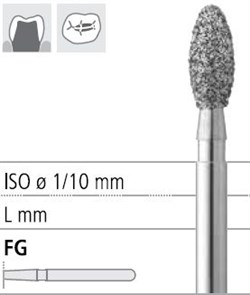 Боры стоматологические алмазные FG 379/023, синий, 6шт. ISO код 314277524023, арт: FG8250/6 FG8250/6