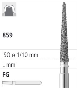 Боры стоматологические алмазные FG 859/016, син., 6шт. ISO код 314166524016, арт: FG80D4/6 FG80D4/6