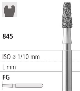 Боры стоматологические алмазные FG 845/012, 6 шт. ISO код 314170524012., арт: FG206/6 FG206/6