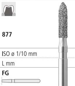 Боры стоматологические алмазные FG 877/014, зел., 6шт. ISO код 314288534014., арт: FG406/6 C FG406/6C