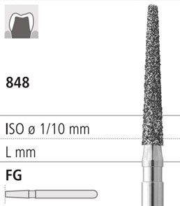 Боры стоматологические алмазные FG 848/017, черный, 1 шт. ISO код 314173544017, арт: FGD5/1 СB FGD5/1СB