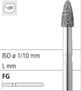 Боры стоматологические алмазные FG 390/014, бел., 6шт. ISO код 314274514014, арт: FG3274/6 FG3274/6