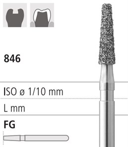 Боры стоматологические алмазные FG 846/014, зел., 6шт. ISO код 314171534014, арт: FG106/6 C FG106/6C