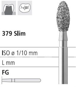 Боры стоматологические алмазные FG 379/031, син., 6шт. ISO код 314277524031, арт: FG8259/6 FG8259/6