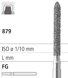 Боры стоматологические алмазные FG 879/016, зеленый, 6шт. ISO код 314290534016, арт: FG471/6 C FG471/6C