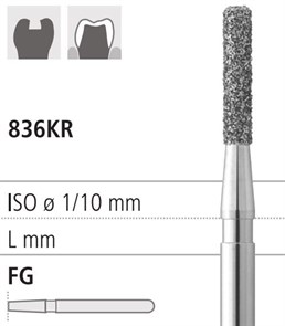 Боры стоматологические алмазные FG 836KR/011, синий, 6шт. ISO код 314157524011., арт: FG8510/6 FG8510/6