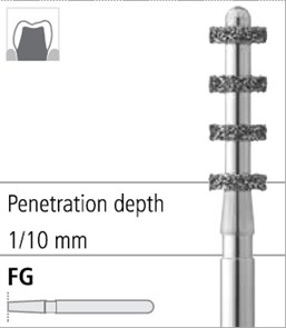 Боры стоматологические алмазные FG 834/008, 6шт. ISO код 314552524027, арт: FGS8/6 FGS8/6