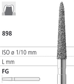 Боры стоматологические алмазные FG 898/018, зел., 6шт. ISO код 314586534018, арт: FG103/6 C FG103/6C