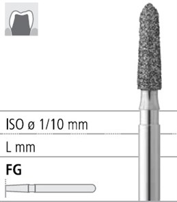 Боры стоматологические алмазные FG 877К/014, красн., 6шт. ISO код 314297514014, арт: FG4062/6 FG4062/6