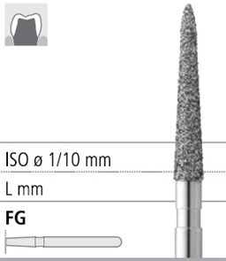 Боры стоматологические алмазные FG 879К/017, черный, 6шт. ISO код 314299544017, арт: FG192/6 СВ FG192/6СВ