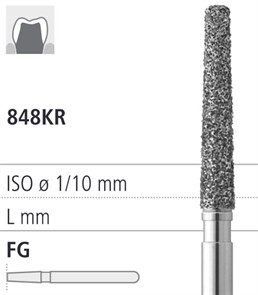 Боры стоматологические алмазные FG 848KR/016, желтый, 6шт. ISO код 314553504016., арт: FG5423R/1 FG5423R/1