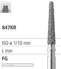 Боры стоматологические алмазные FG 847KR/016, син., 6шт. ISO код 314546524016, арт: FG8517/6 FG8517/6