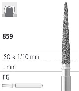 Боры стоматологические алмазные FG 859/013, белый, 6шт. ISO код 314166514013, арт: FG30D34/6 FG30D34/6