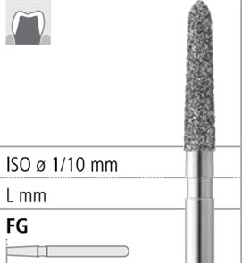 Боры стоматологические алмазные FG 878К/014, зел., 6шт. ISO код 314298534014, арт: FG181N/6 C FG181N/6C