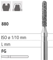 Боры стоматологические алмазные FG 880/012, 6шт. ISO код 314140524012, арт: FG305/6 FG305/6