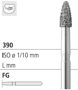 Боры стоматологические алмазные FG 390/014, красн., 6шт. ISO код 314274514014, арт: FG4274/6 FG4274/6