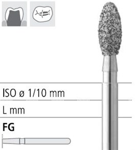 Боры стоматологические алмазные FG 899/021, зел., 6шт. ISO код 314033534021, арт: FG243/6 C FG243/6C