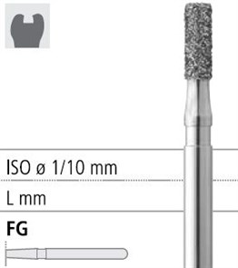 Боры стоматологические алмазные FG 835/011, зол., 6шт. ISO код 314109514011, арт: FG214/6 GB FG214/6GB