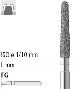 Боры стоматологические алмазные FG 886Z/018, 6шт. ISO код 314210524018, арт: FG123/6 FG123/6