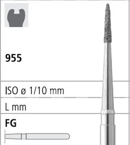 Боры стоматологические алмазные FG 956/009, красн., 6шт. ISO код 314699514009, арт: FG40D1/6 FG40D1/6