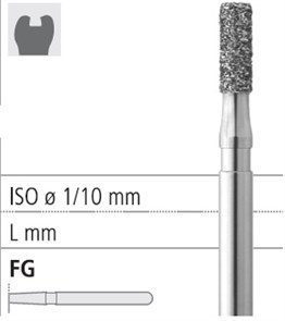 Боры стоматологические алмазные FG 835/009, черный, 6шт. ISO код 314109544009, арт: FG212/6 СB FG212/6СB