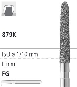 Боры стоматологические алмазные FG 879K/020, красный, 6шт. ISO код 314299514020., арт: FG4195/6 FG4195/6