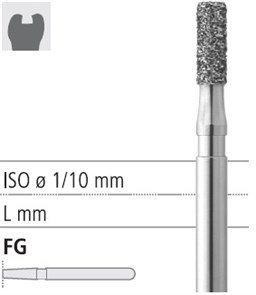 Боры стоматологические алмазные FG 835/023, черный, 6шт. ISO код 314109544023, арт: FG304/6 CB FG304/6CB