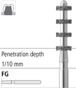 Боры стоматологические алмазные FG 834/008, 1шт. ISO код 314552524027, арт: FGS8/1 FGS8/1