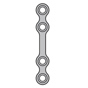 Мини-пластина низкопрофильная, длинная, прямая, 4 отверстия, толщина 0.6 мм 505.00