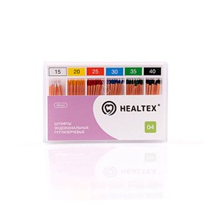 Штифты эндоканальные гуттаперчевые Healtex, конусность 04, размер 80, 60 шт GST80/4