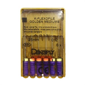 K-FLEXOFILE golden medium – каналорасширители ручные, №12, 25 мм, 6 шт А012-025-012-00